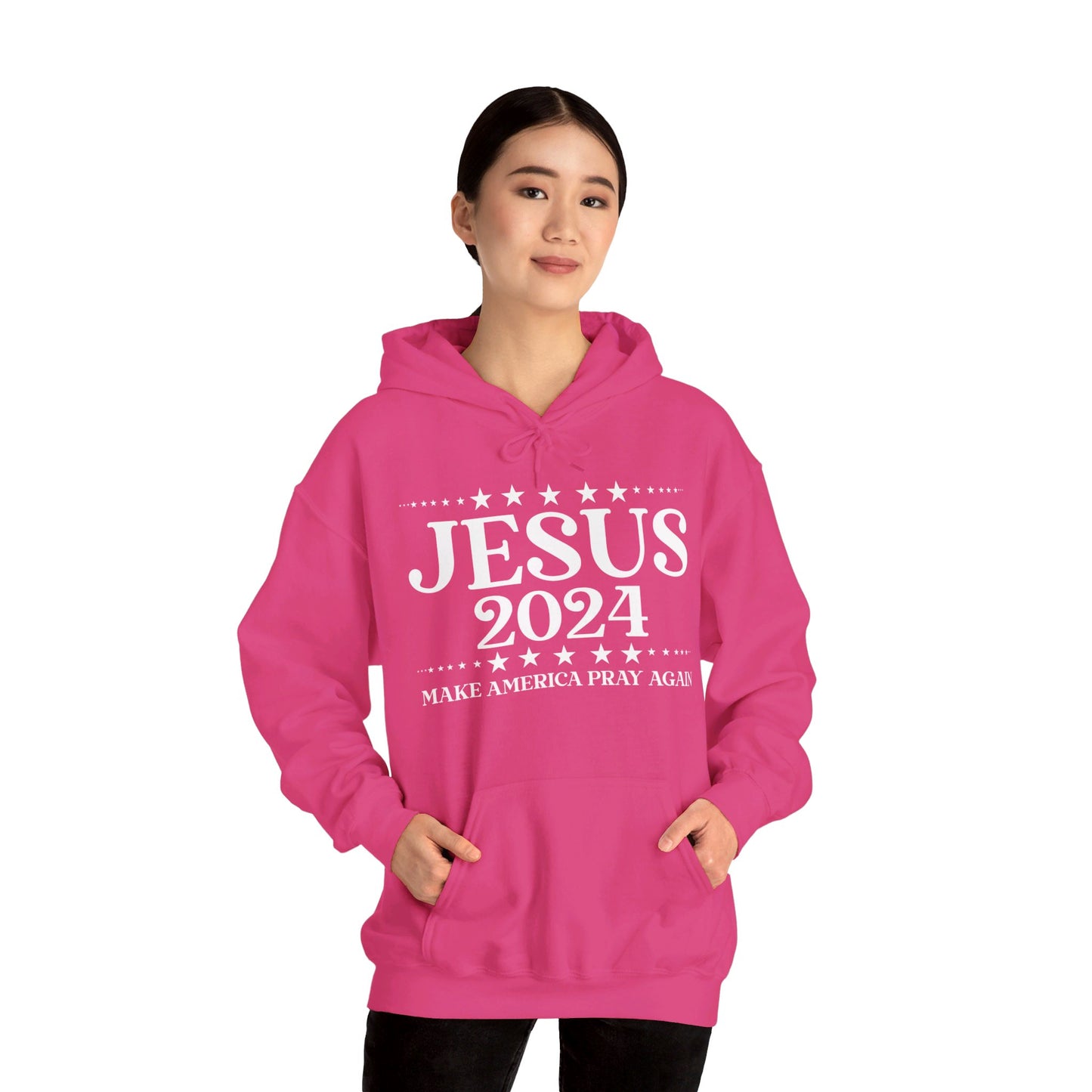 Jesus 2024 Make America Pray Again Unisex Christian Pullover Hooded Sweatshirt