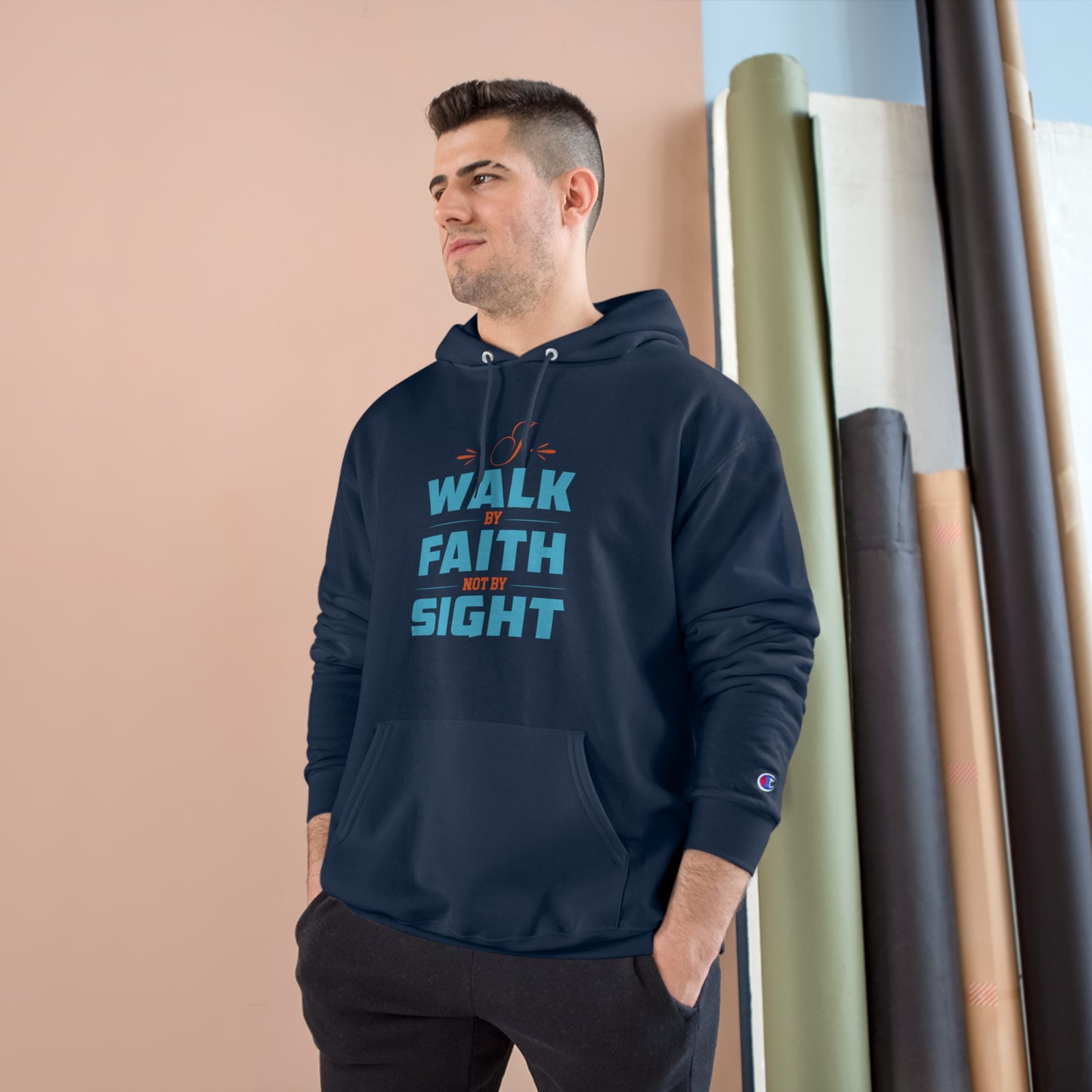 I Walk By Faith & Not By Sight Unisex Champion Hoodie