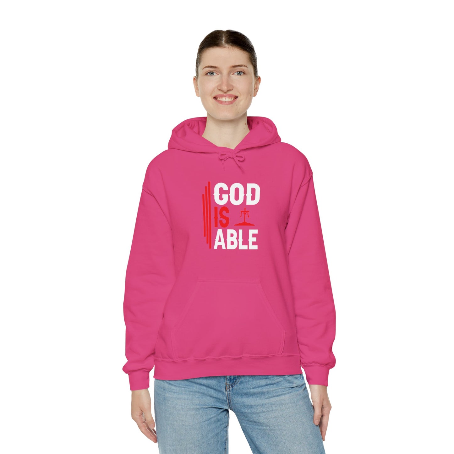 God Is Able Unisex Christian Hooded Pullover Sweatshirt