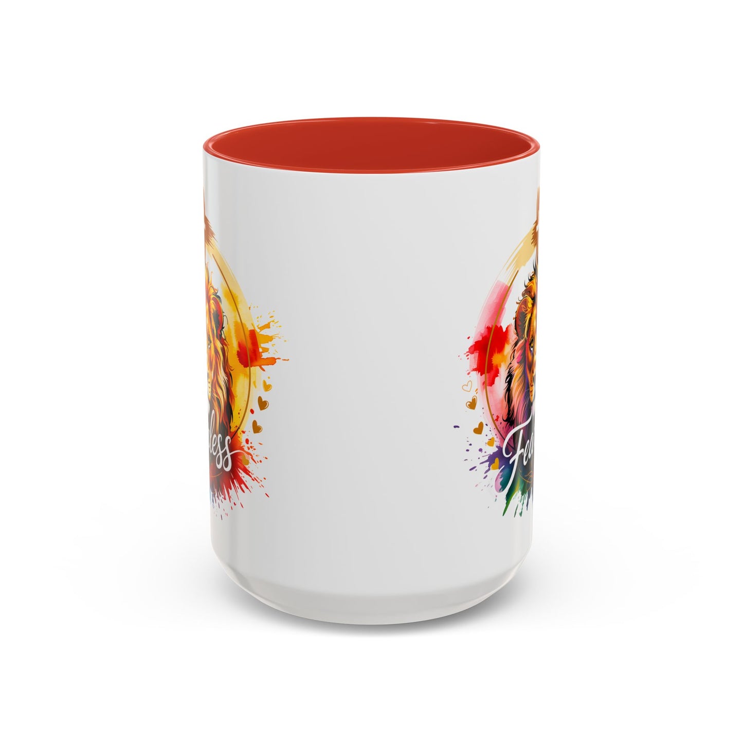 Fearless in Faith Lion Coffee Accent Mug - 11oz & 15oz Inspirational Drinkware