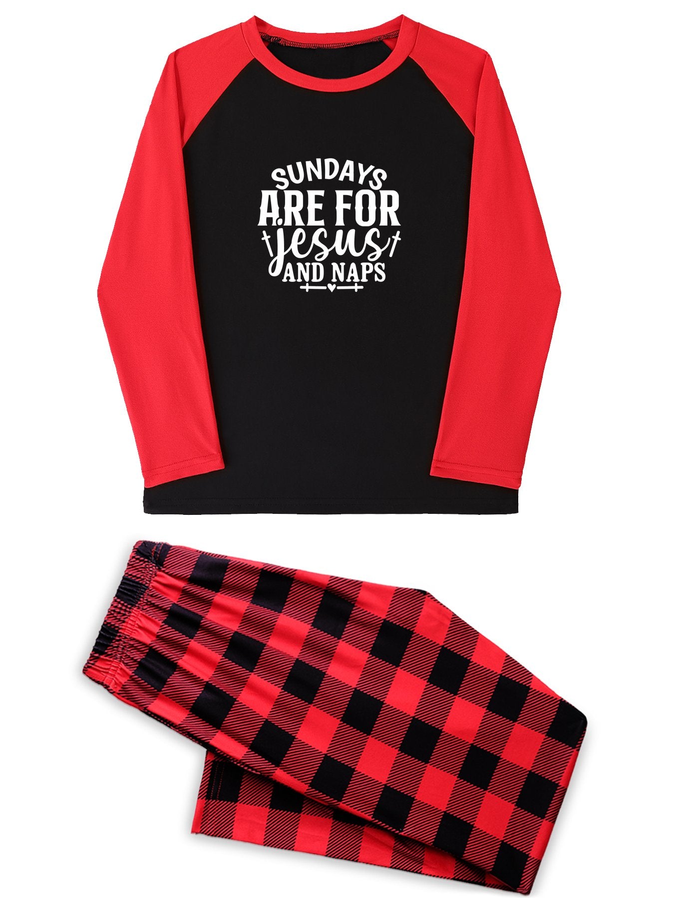 Sundays Are For Him And Naps Unisex Christian Plaid Pajamas - ClaimedbyGodDesigns