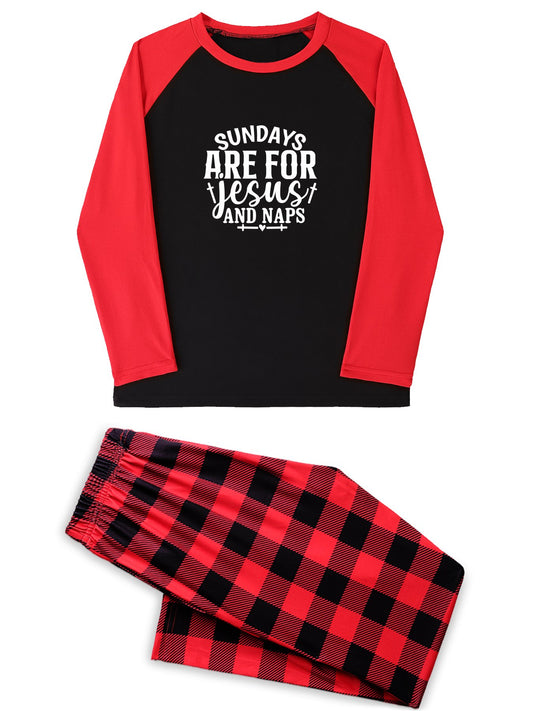 Sundays Are For Him And Naps Unisex Christian Plaid Pajamas