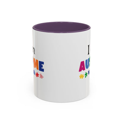 Inspirational Autism Coffee Mug - I am AUSome - 11oz/15oz Accent Mug