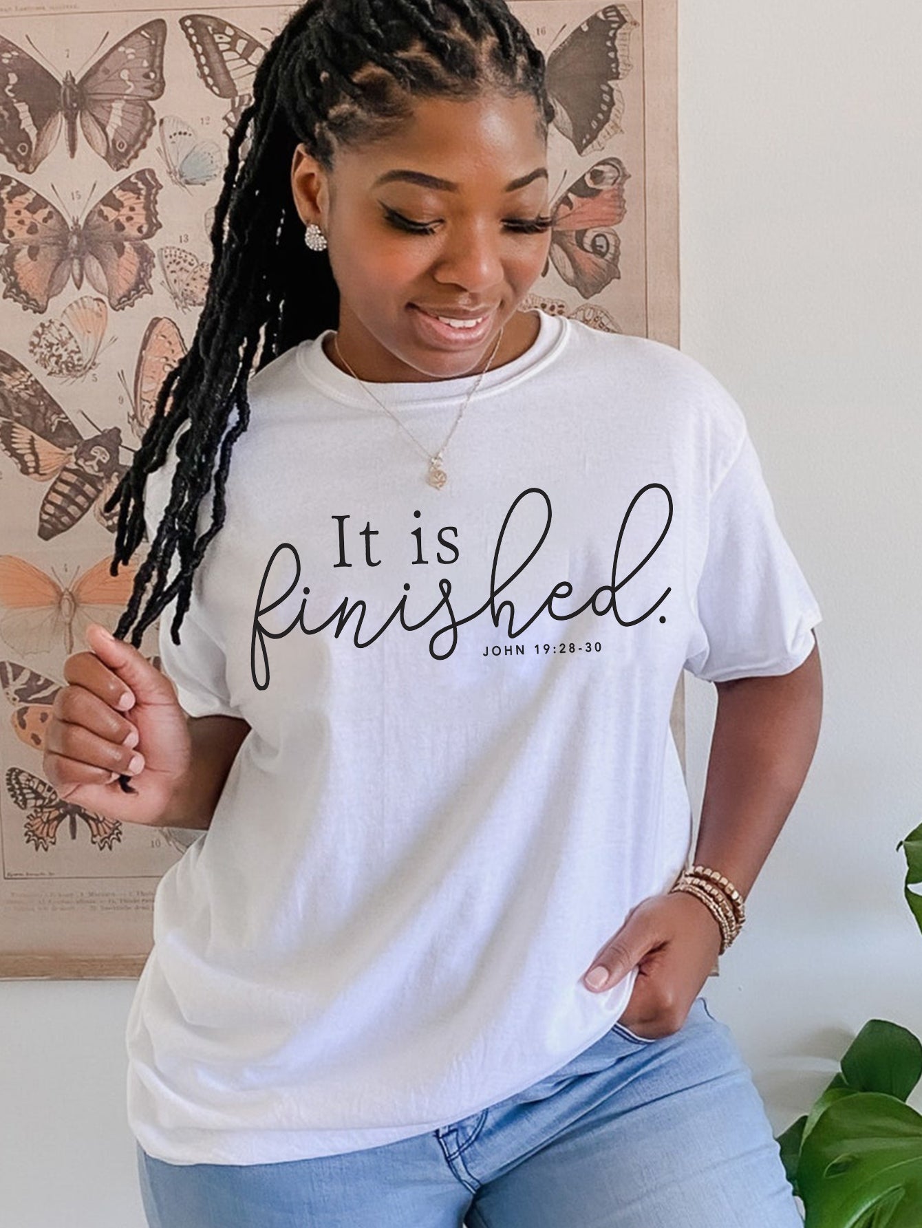 It Is Finished Plus Size Women's Christian T-shirt claimedbygoddesigns