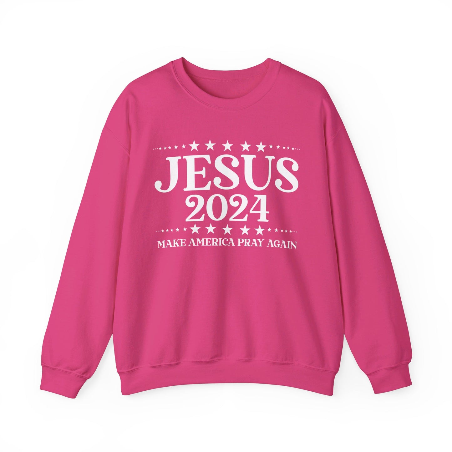 Jesus 2024 Make America Pray Again   Unisex Heavy Blend™ Crewneck Christian Sweatshirt