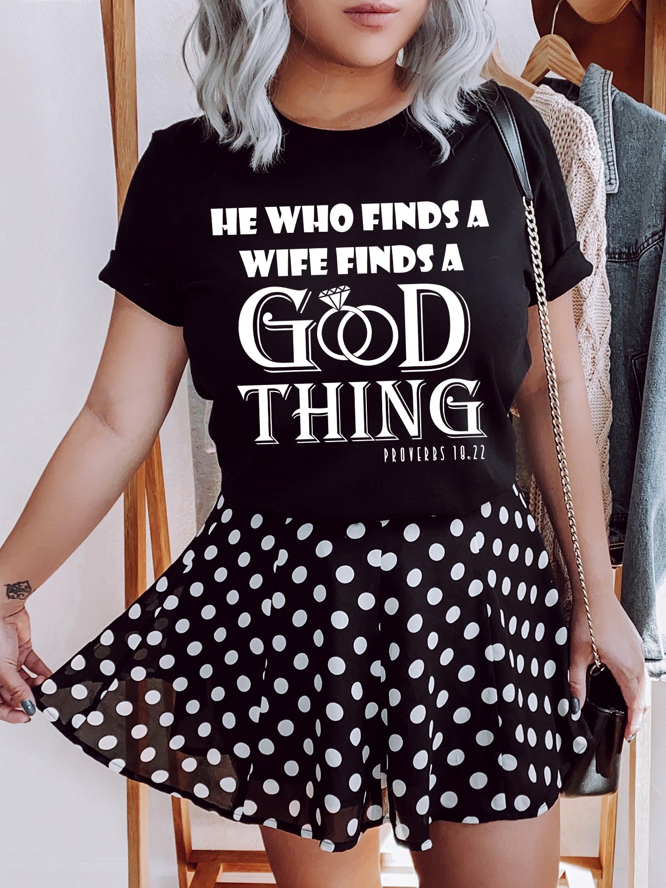 He Who Finds A Wife Finds A Good Thing Plus Size Women's Christian T-shirt claimedbygoddesigns