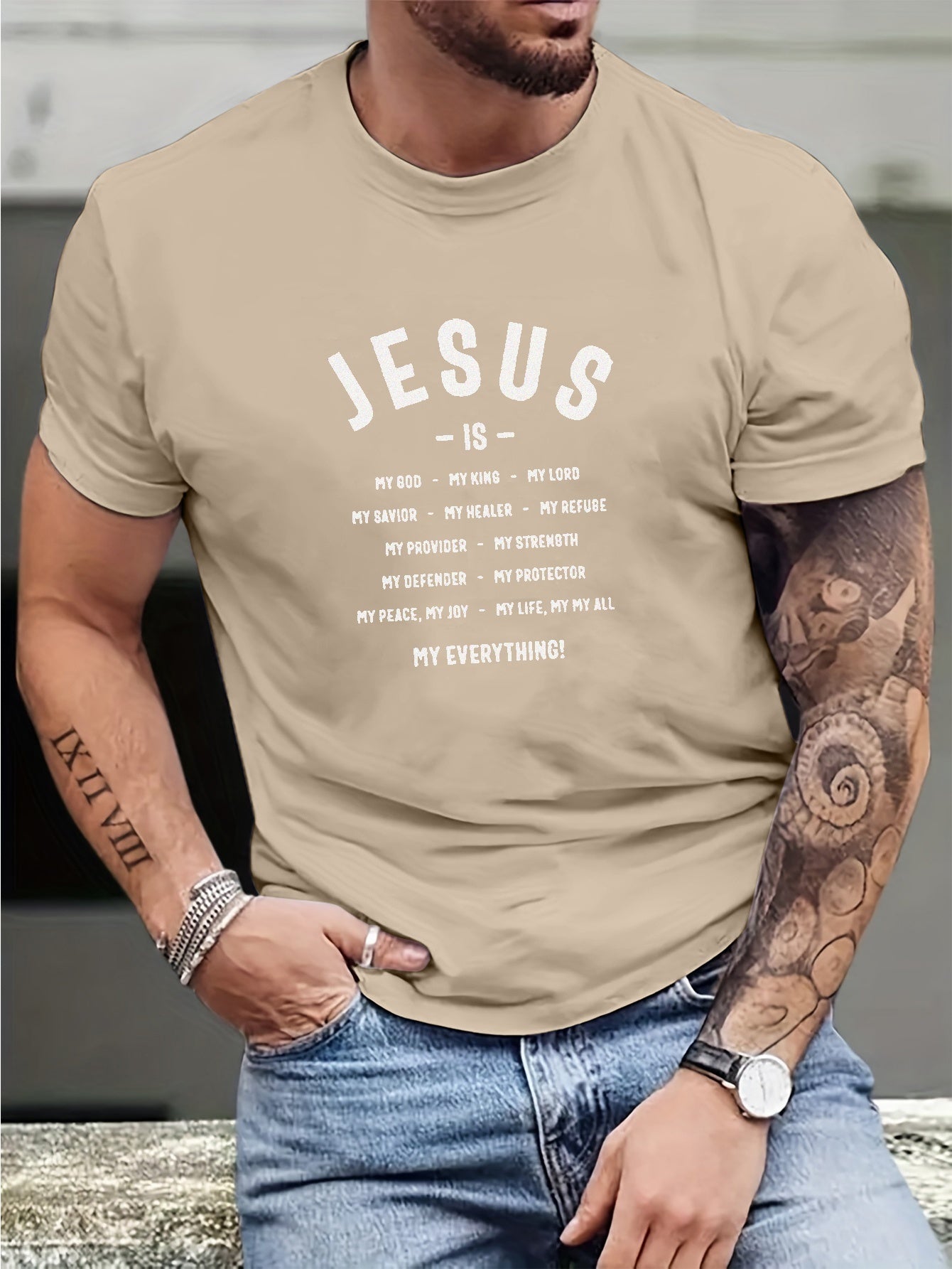 Jesus Is My Everything Plus Size Men's Christian T-shirt claimedbygoddesigns