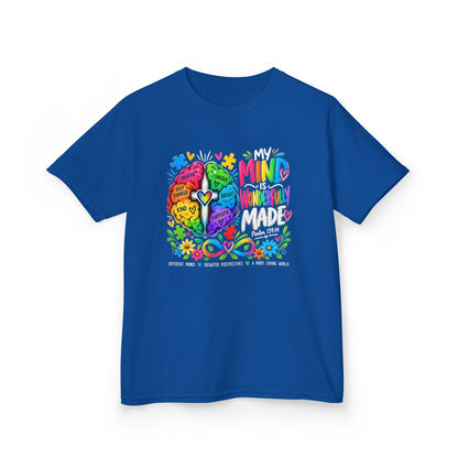 Youth Autism Awareness T-Shirt — "My Mind Is My Superpower" Colorful Brain Tee