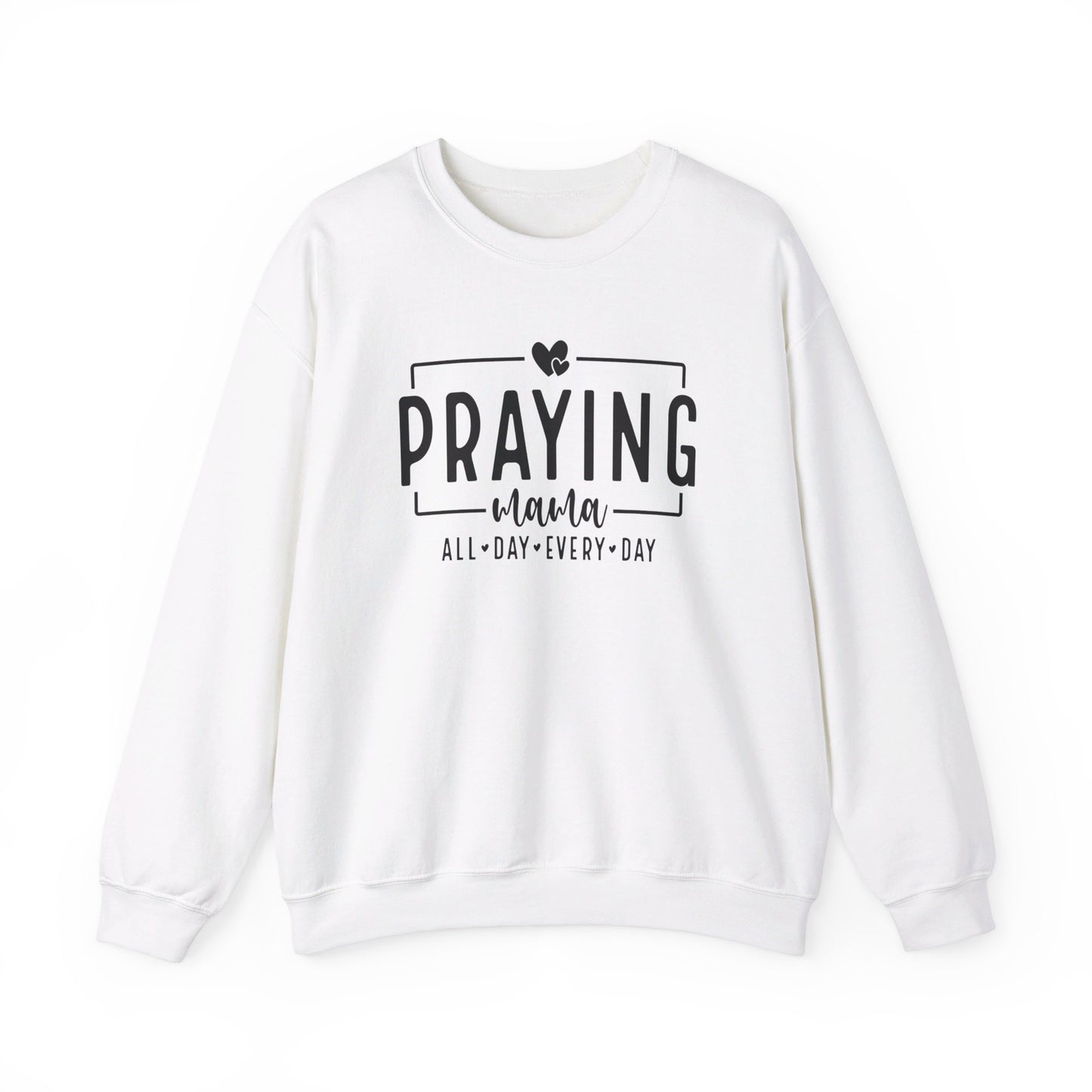 Praying Mama All Day Every Day Women's Heavy Blend™ Crewneck Christian Sweatshirt