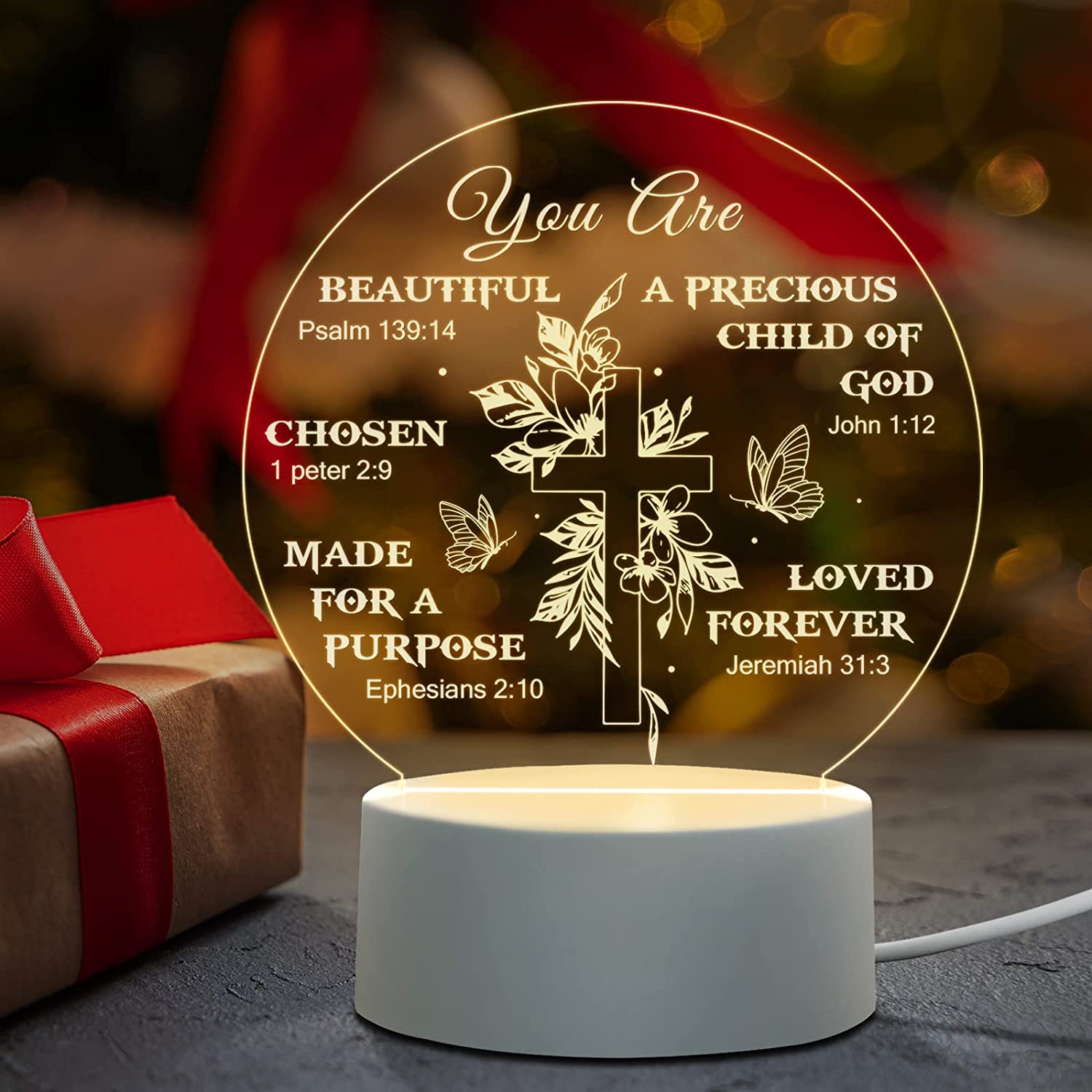 You Are Christian Night Lamp Gift Idea claimedbygoddesigns