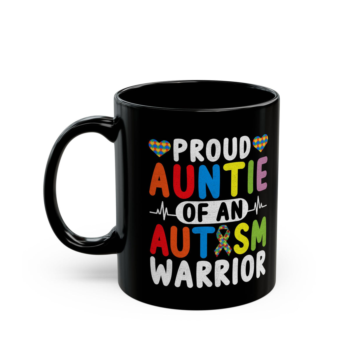 Proud Auntie Autism Warrior Mug - 11oz & 15oz Coffee Cup
