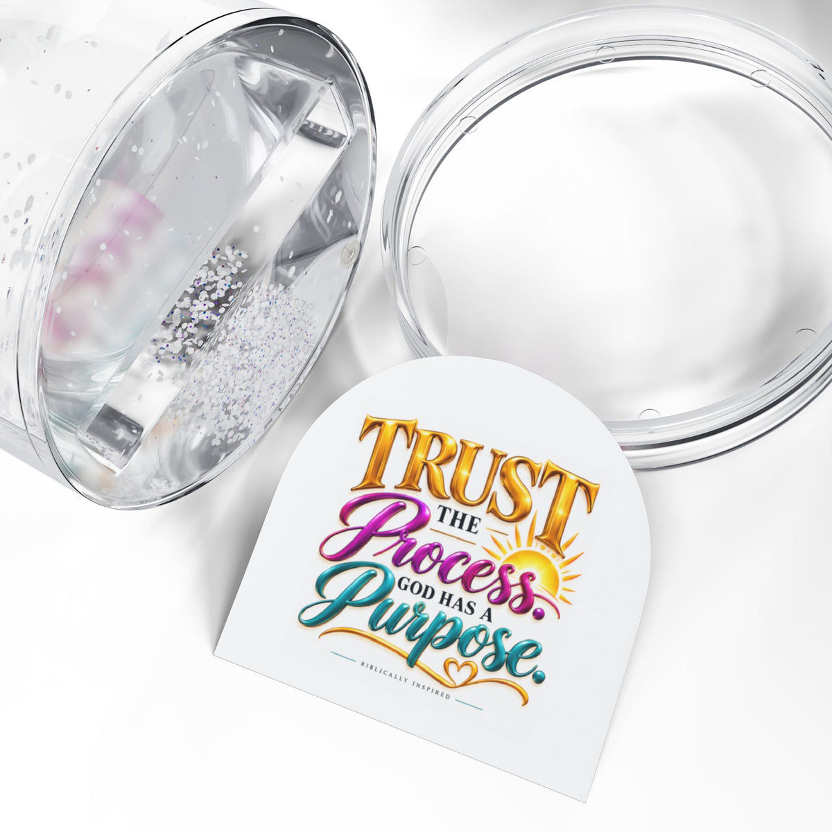 Trust the Process God Has a Purpose Christian Snow Globe - Claimed by God Designs