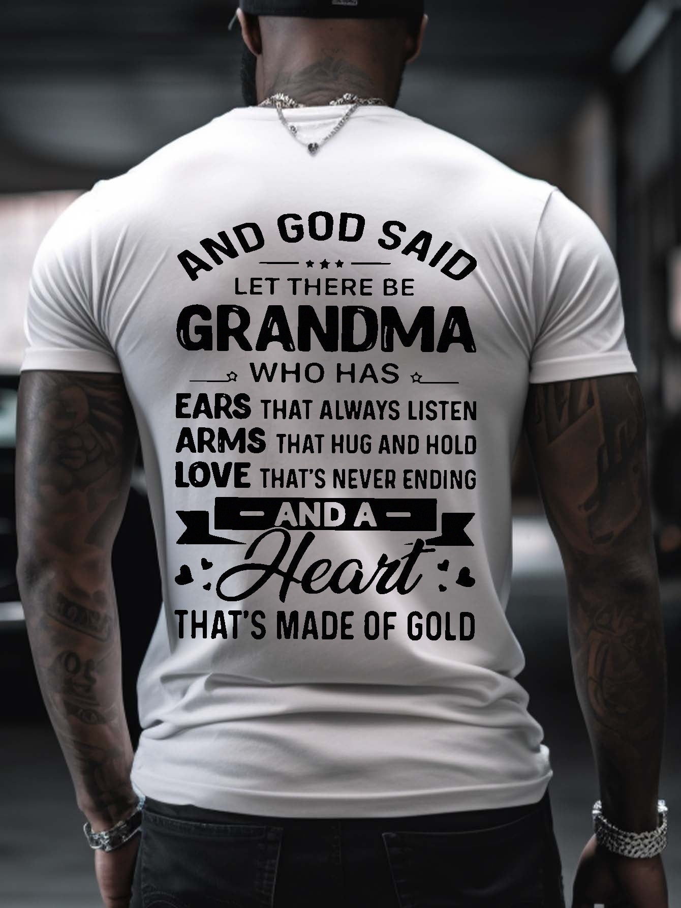 And God Said Let There Be Grandma Plus Size Men's Christian T-Shirt claimedbygoddesigns