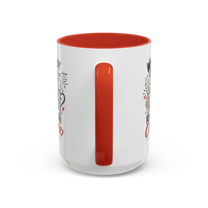 Walking By Faith, Running On Caffeine Coffee Mug (Accent)