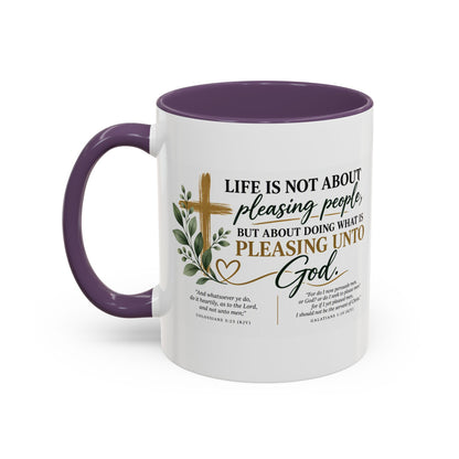 Christian Coffee Mug – "Pleasing Unto God" Inspirational Accent Mug (11/15oz)