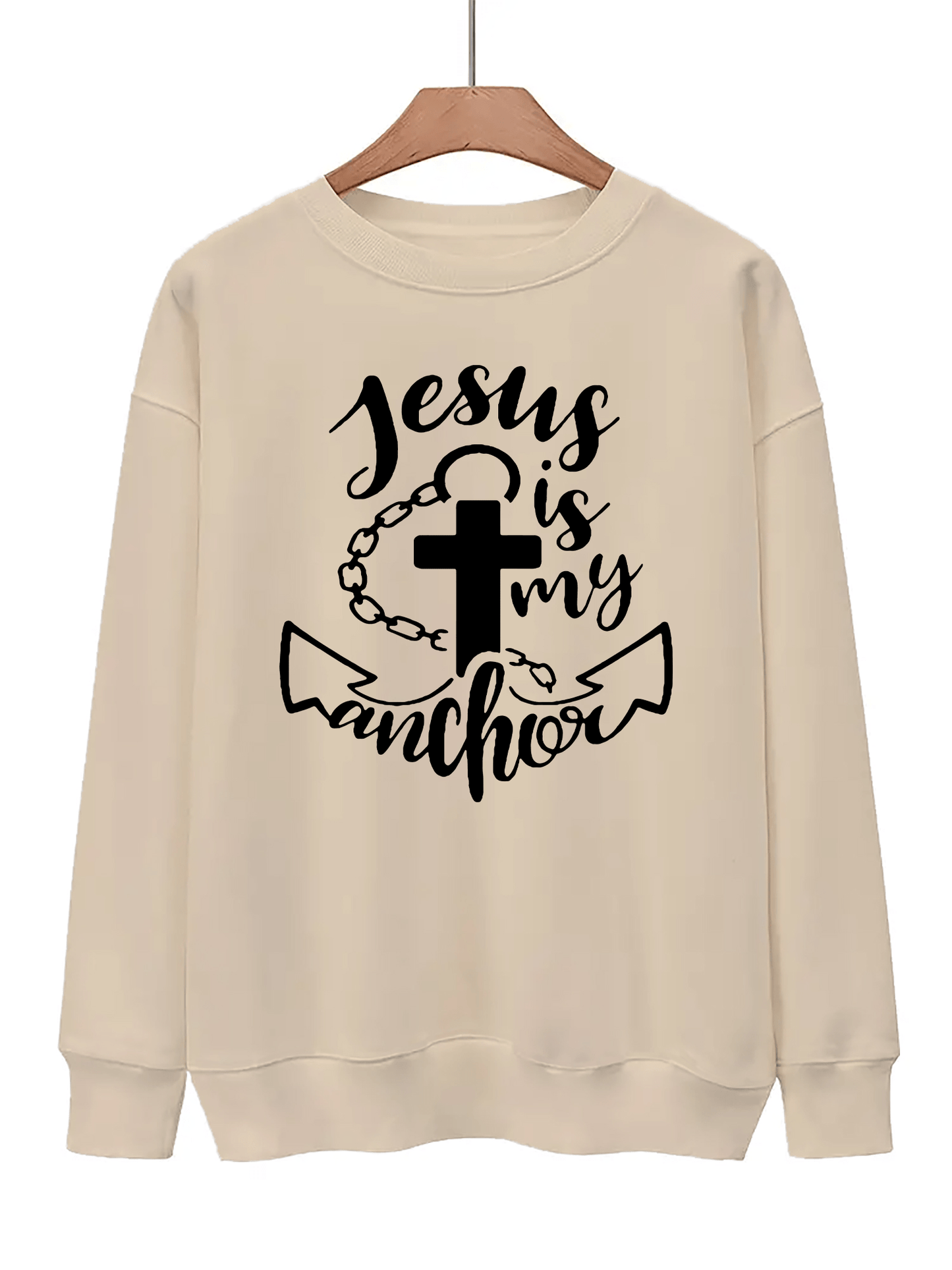 Jesus Is My Anchor Women's Christian Pullover Sweatshirt claimedbygoddesigns