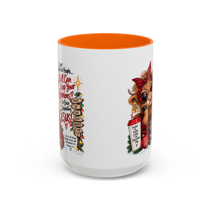 Dear Negative People… I’m Busy Celebrating Jesus! Christmas Cow Mug