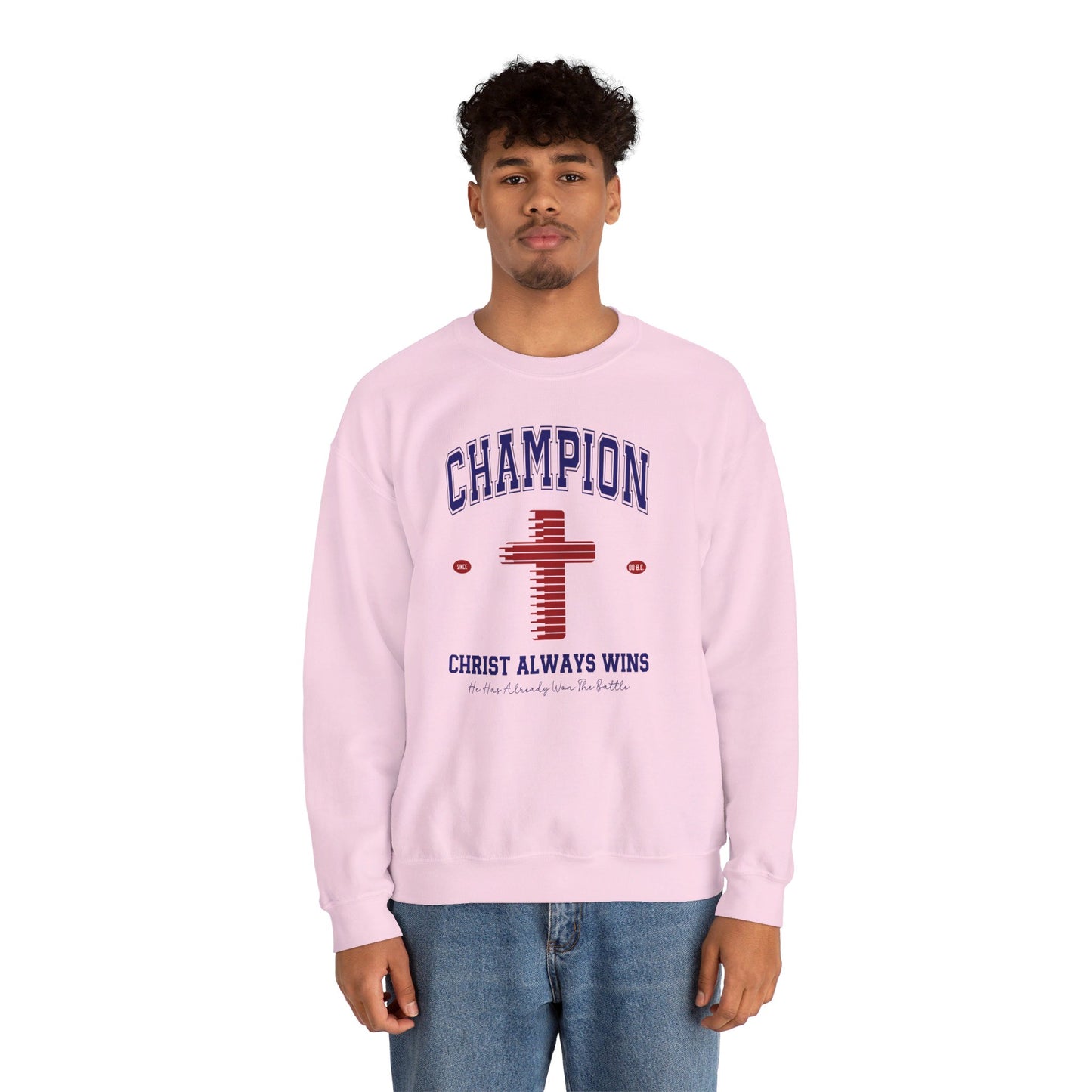 Champion Christ Always Wins Unisex Heavy Blend™ Crewneck Christian Sweatshirt