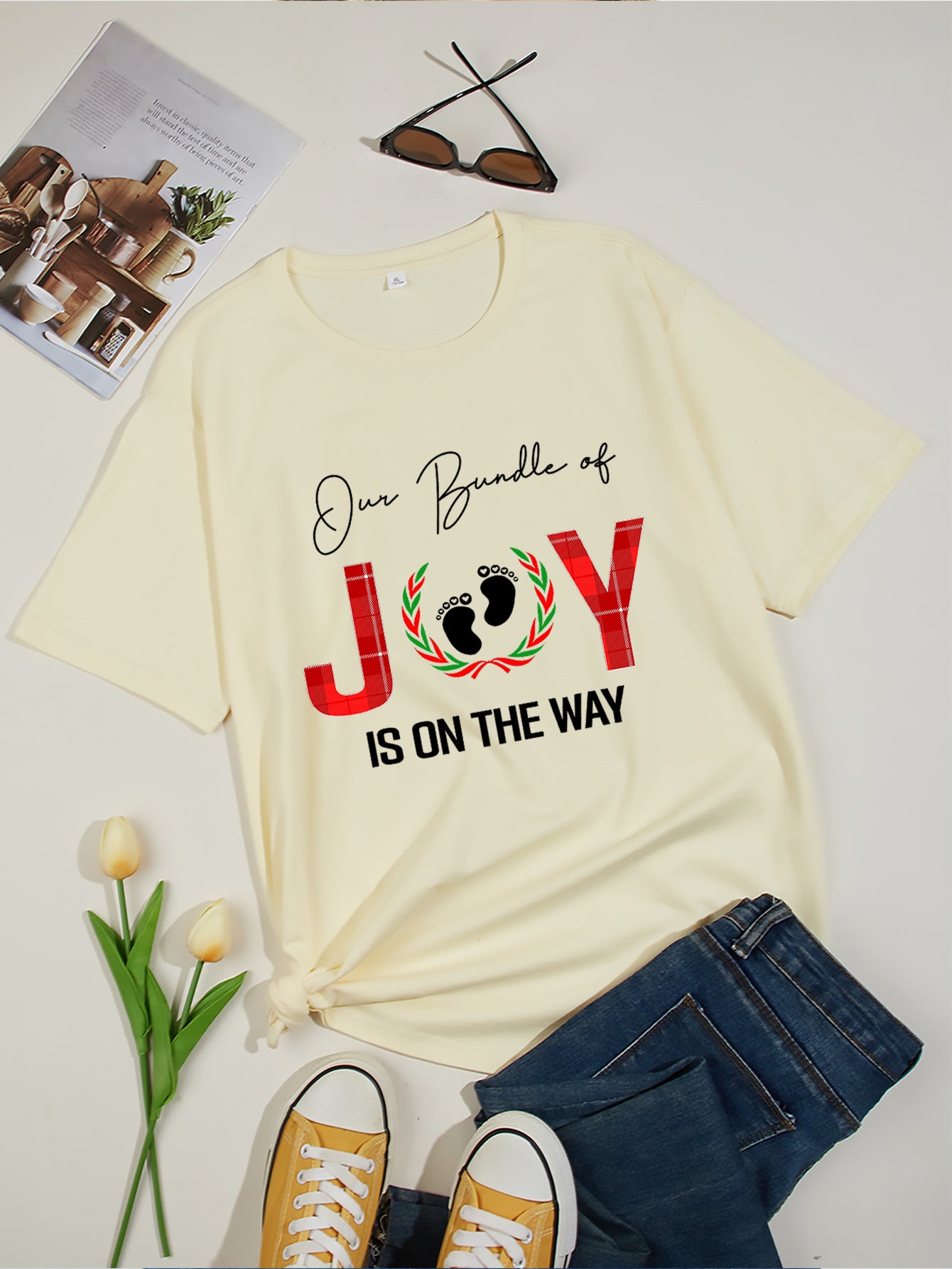 Our Bundle Of Joy Is On The Way Women's Christian Maternity T-shirt claimedbygoddesigns