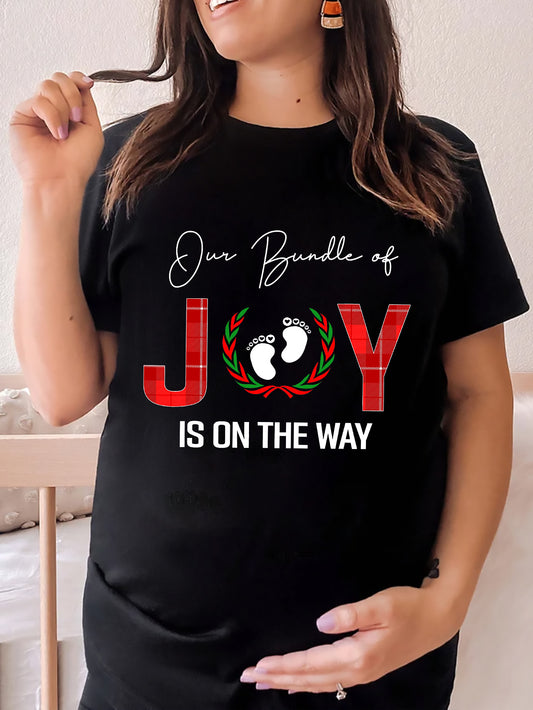 Our Bundle Of Joy Is On The Way Women's Christian Maternity T-shirt claimedbygoddesigns