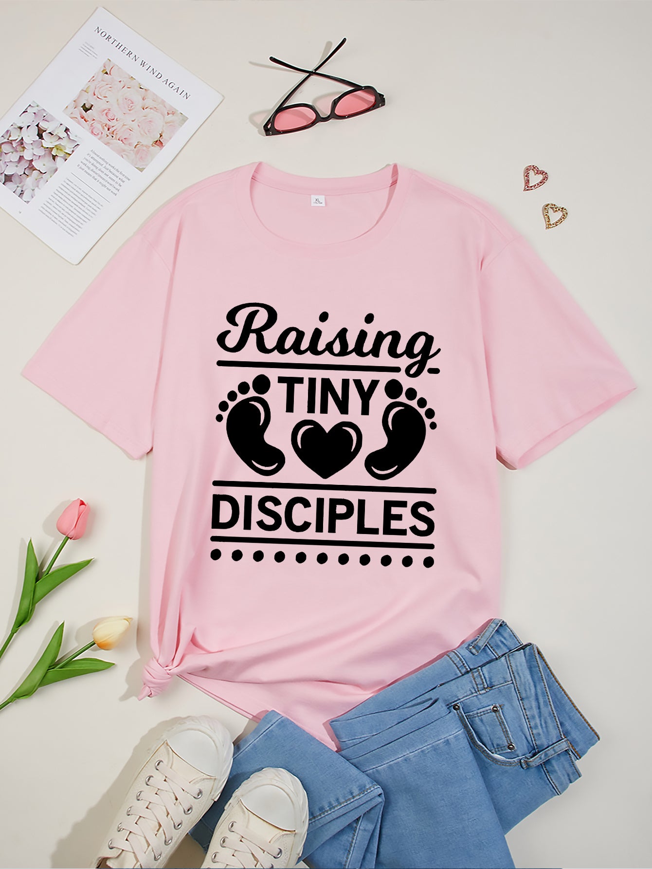 Raising Tiny Disciples Plus Size Women's Christian Casual Outfit claimedbygoddesigns