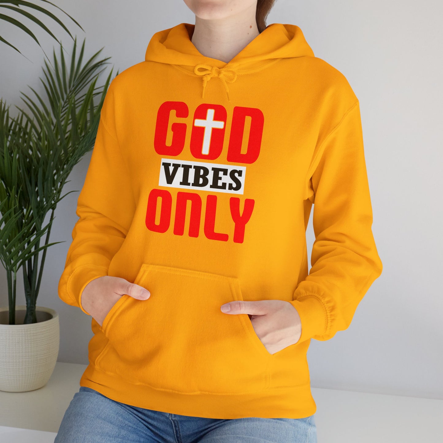 God Vibes Only Unisex Christian Hooded Pullover Sweatshirt