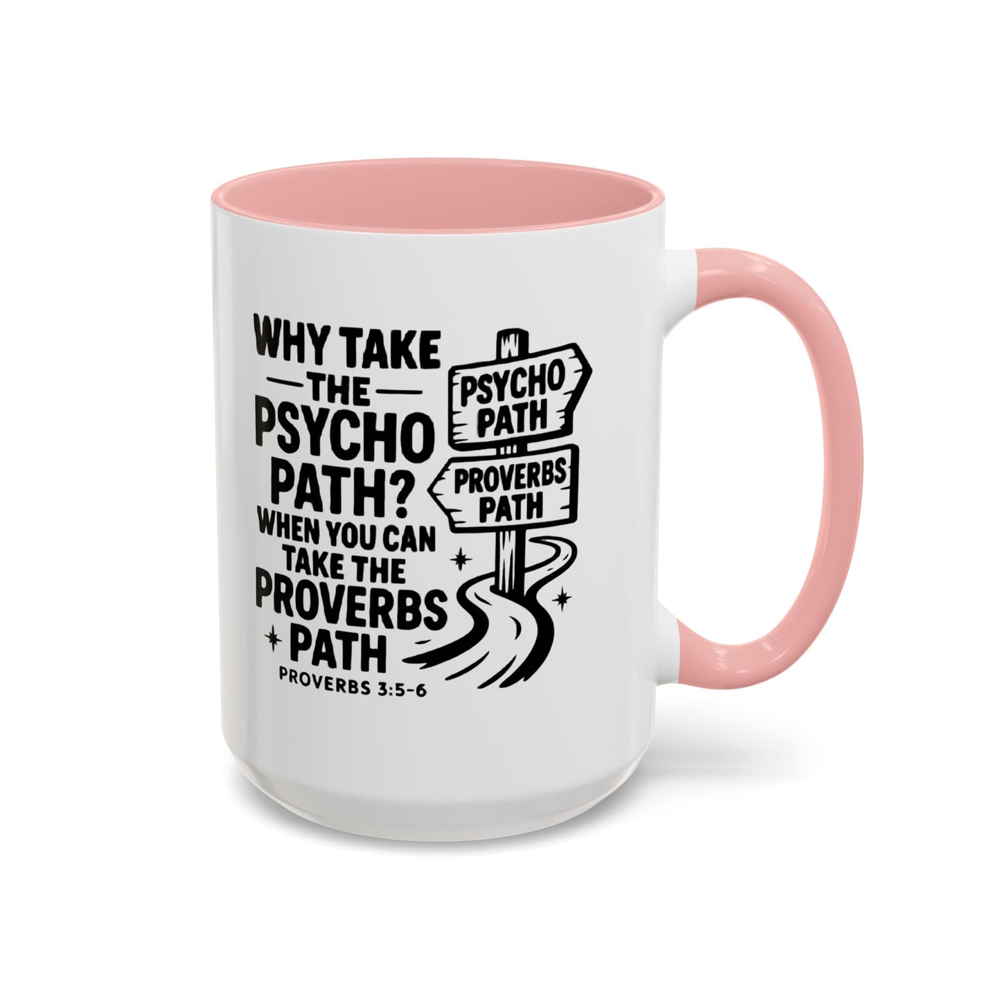 Inspirational Quote Accent Coffee Mug - Perfect Gift for Motivational Moments, Office Desk Essentials, Christian Gifts, Proverbs 3:5-6