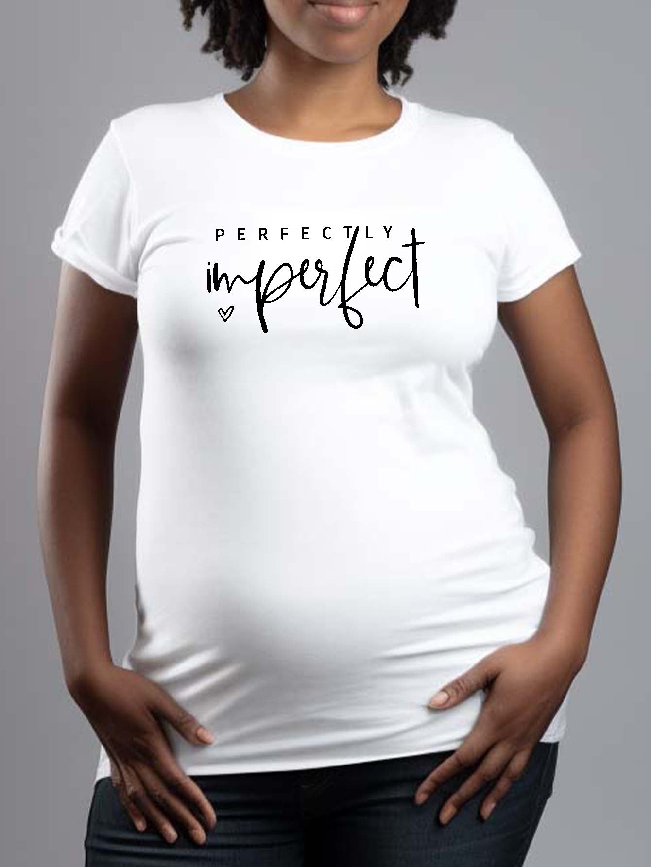 Perfectly Imperfect Women's Christian Maternity T-shirt claimedbygoddesigns