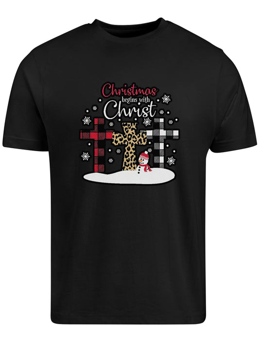 Christmas Begins With Christ Plus Size Men's Christian T-shirt claimedbygoddesigns