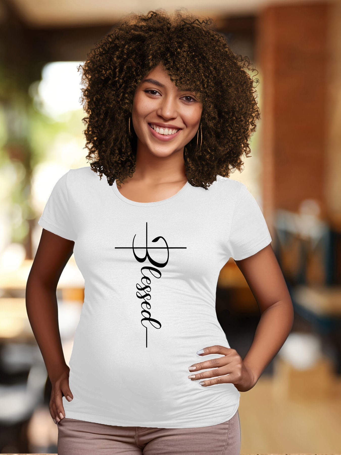 Blessed Women's Christian Maternity T-shirt claimedbygoddesigns