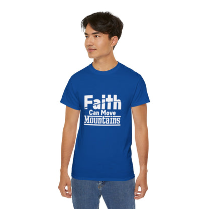 Faith Can Move Mountains Unisex Christian Ultra Cotton Tee Printify