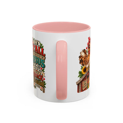 Christian Farmhouse Coffee Mug — "Why Y'all Keep Trying to Put Jesus in Me?" Accent Mug