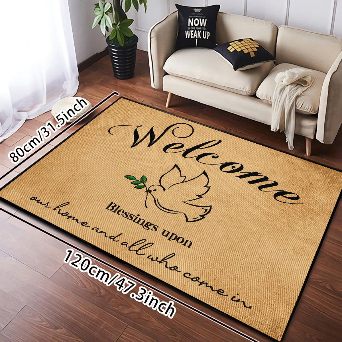 Welcome Blessings Upon Our Home & All Who Come In Christian Welcome Mat claimedbygoddesigns