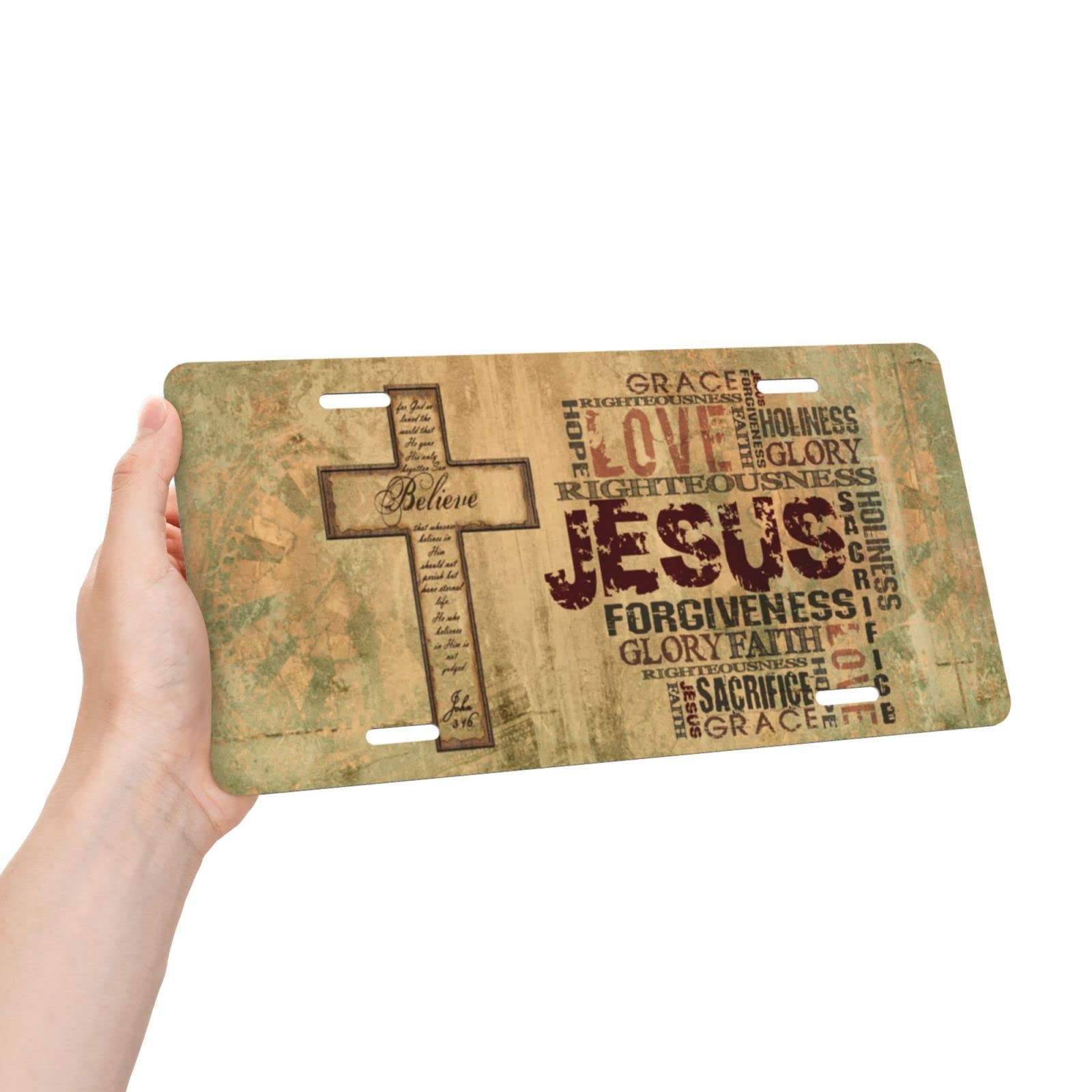Jesus &  All He Stands For Christian Front License Plate claimedbygoddesigns