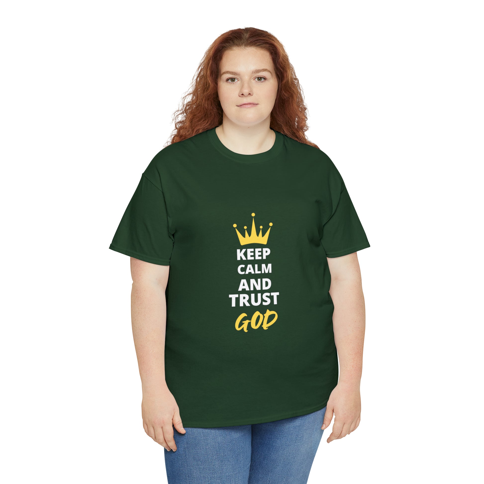 Keep Calm And Trust God Unisex Heavy Cotton Tee Printify