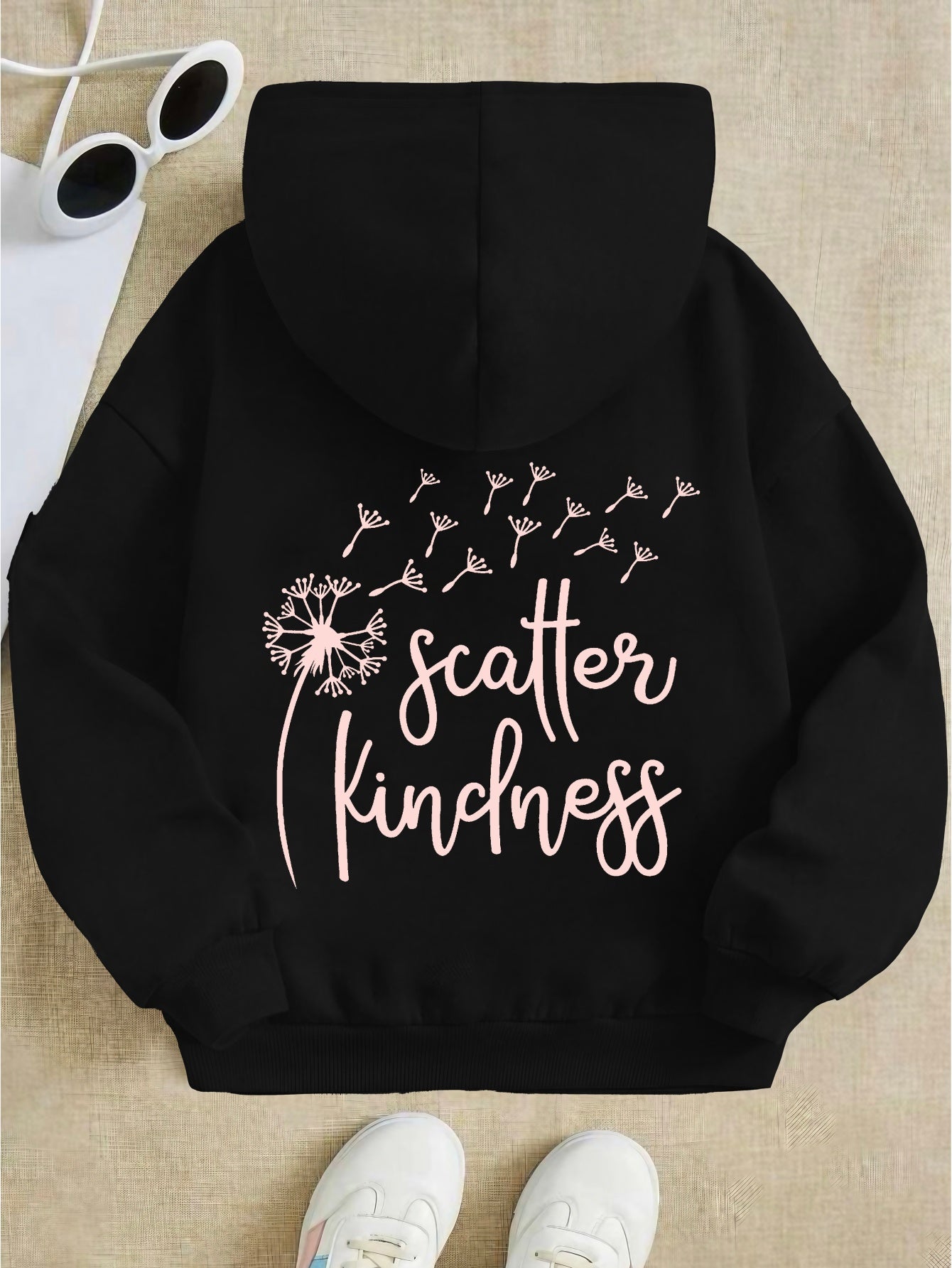 Scatter Kindness Youth Christian Pullover Hooded Sweatshirt claimedbygoddesigns