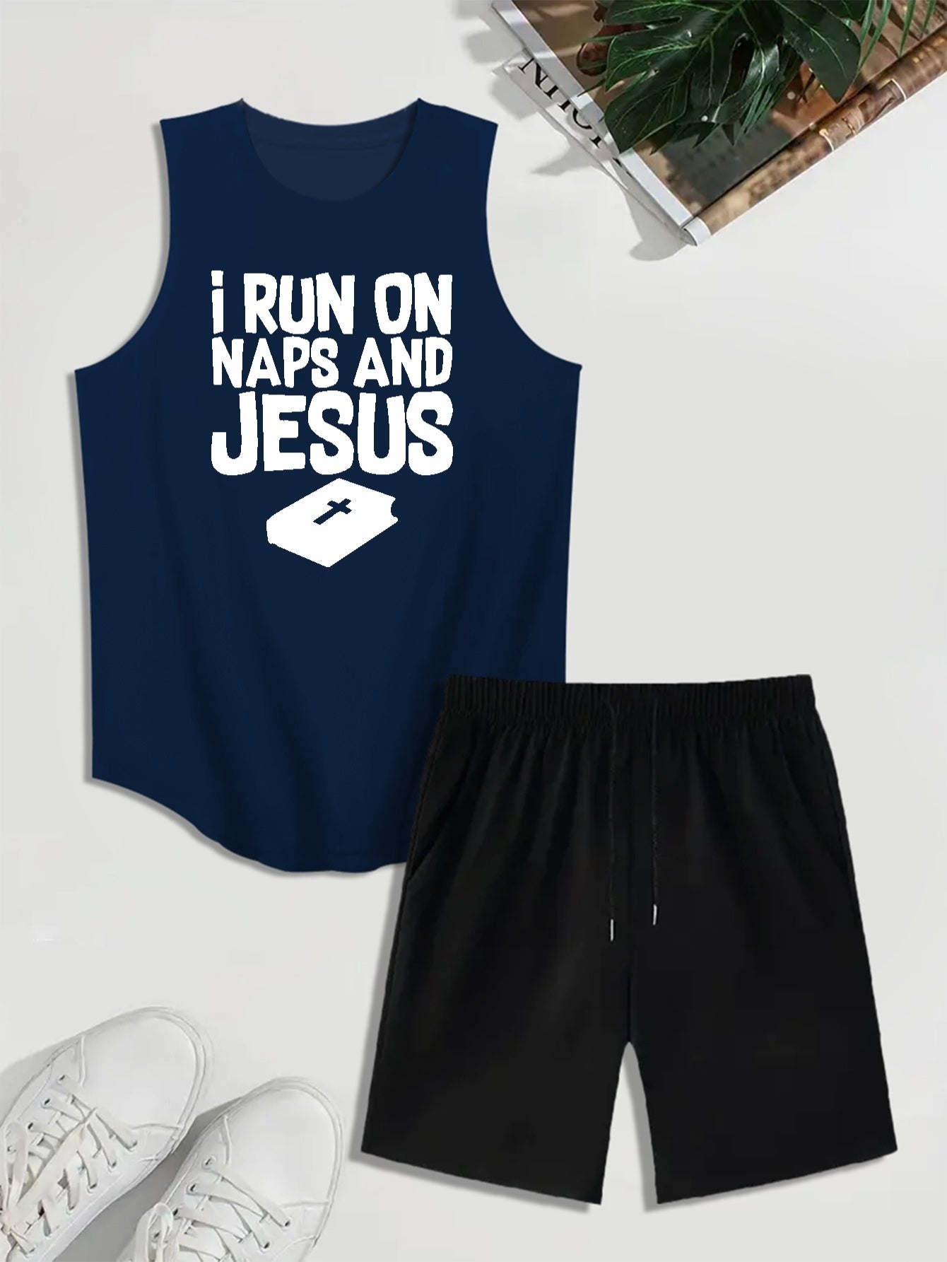 I Run On Jesus And Naps Men's Christian Casual Outfit claimedbygoddesigns