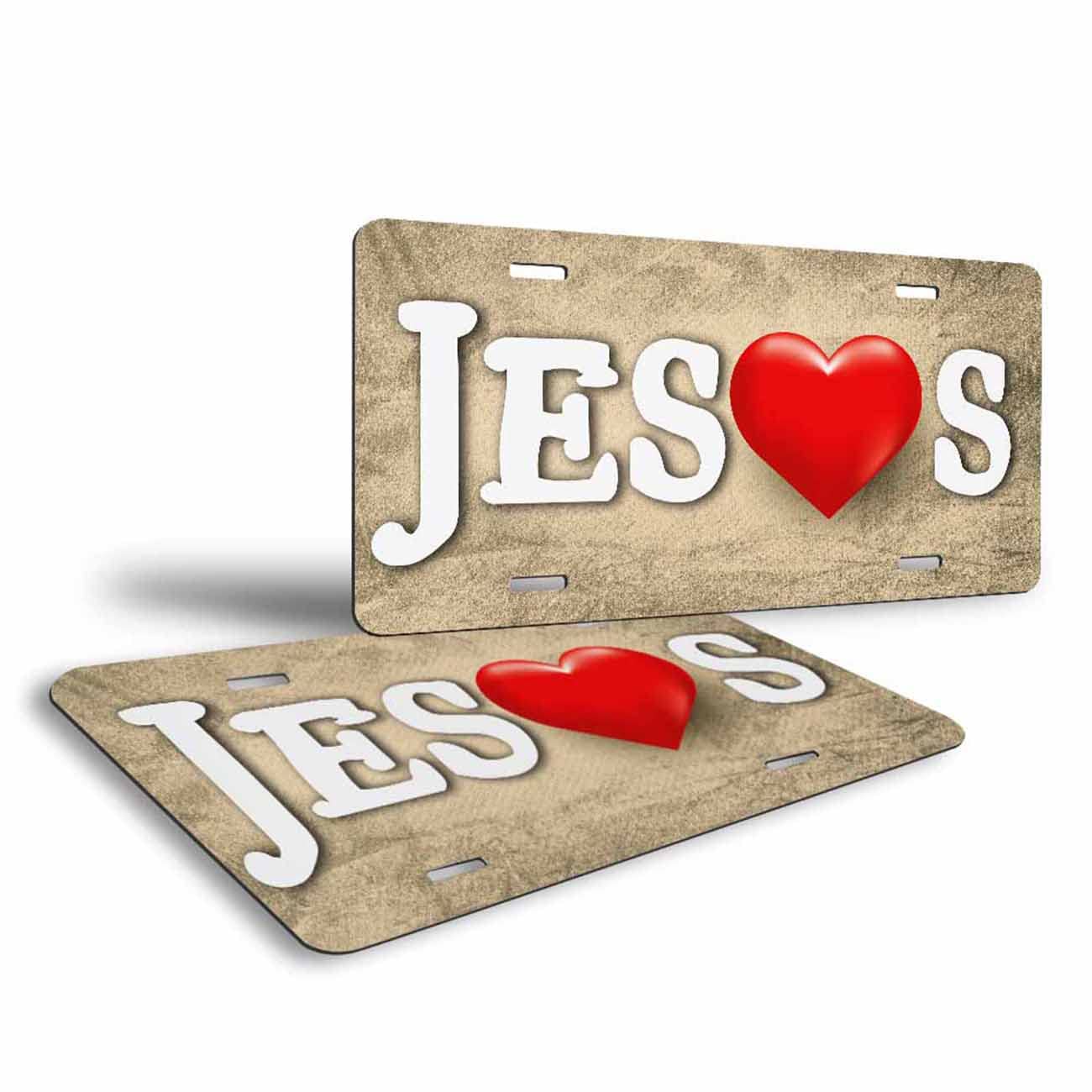Jesus Heart Christian Front License Plate 6*12in/15*30cm claimedbygoddesigns