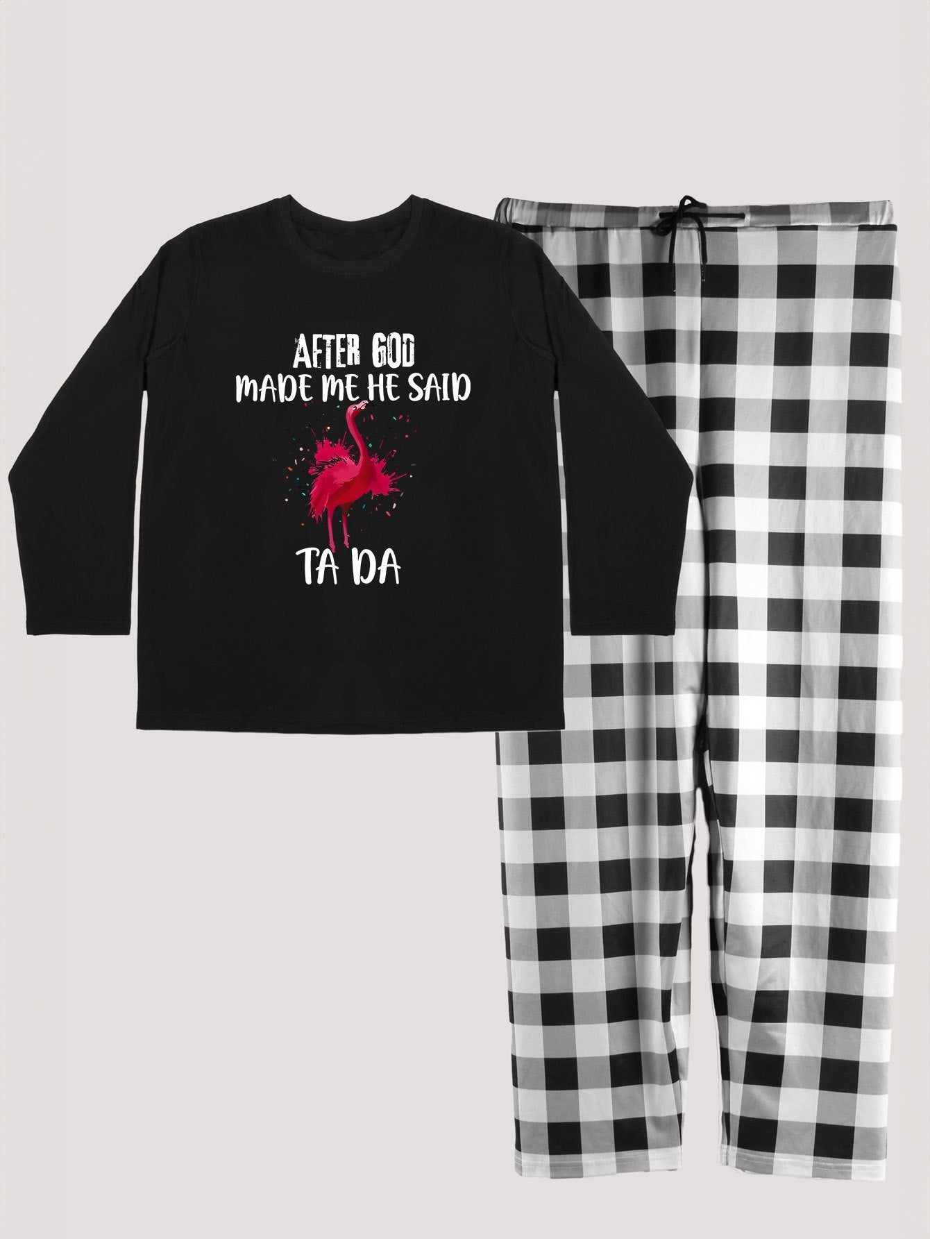 After God Made Me He Said Tada Plus Size Women's Christian Pajamas claimedbygoddesigns