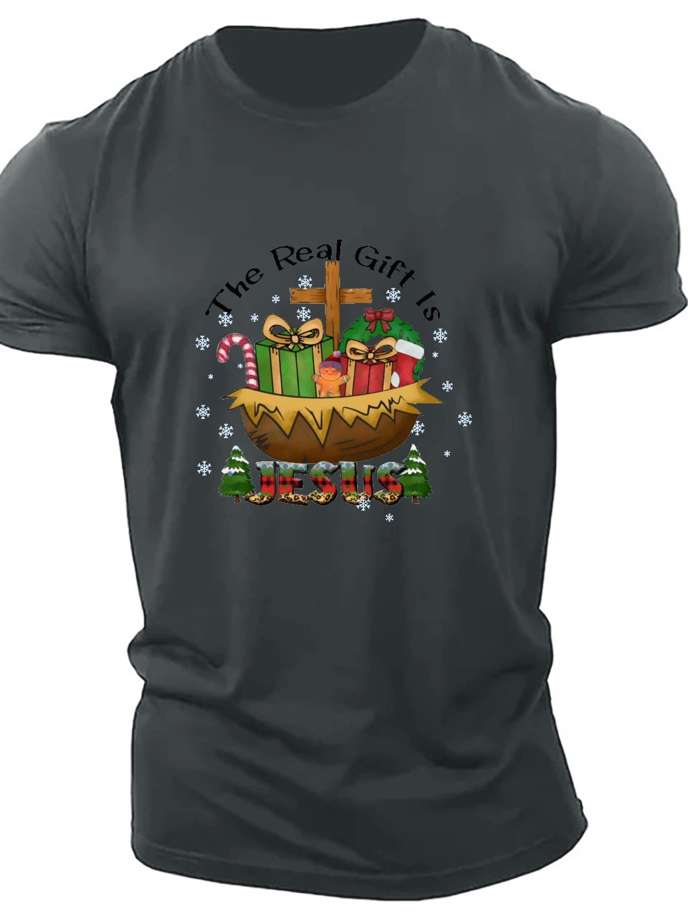 The Real Gift Is Jesus Plus Size Men's Christian T-shirt claimedbygoddesigns