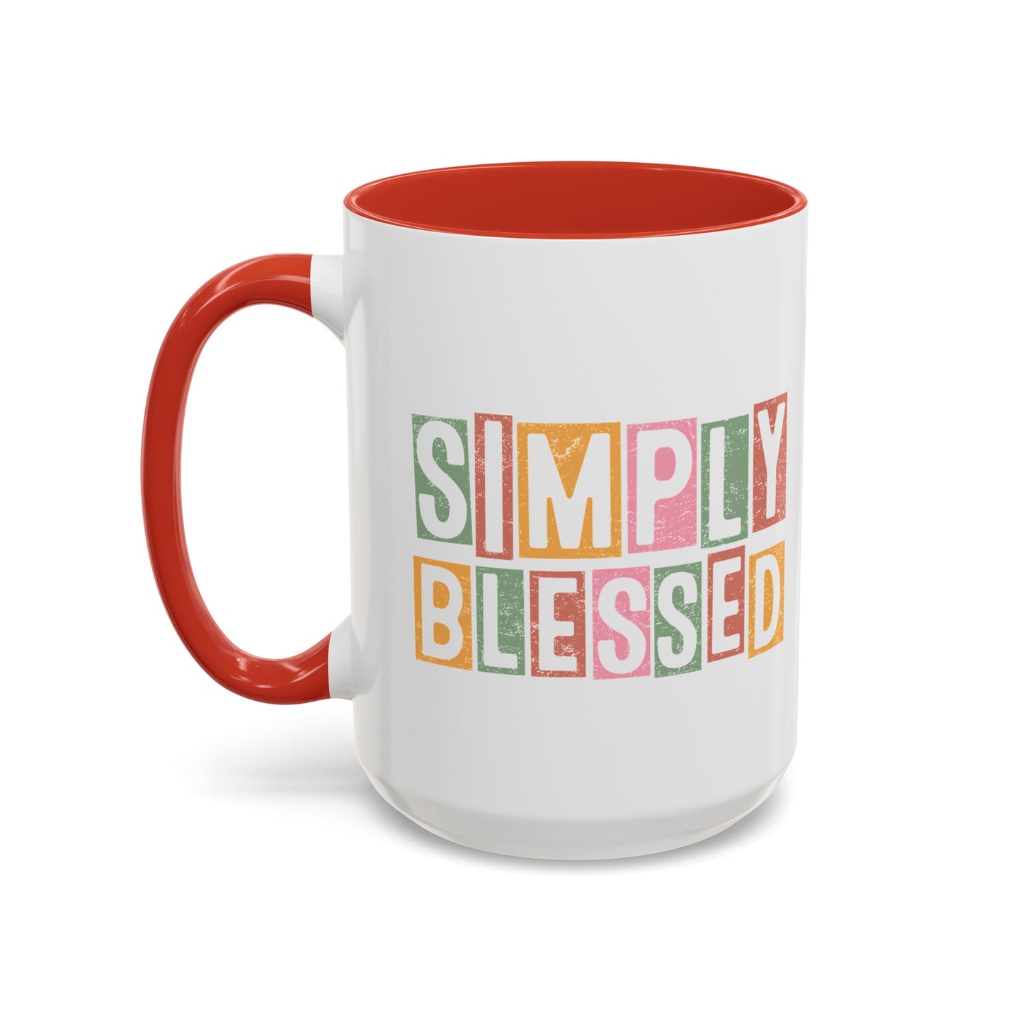 Christian Ceramic Mug- Simply Blessed Accent Coffee Mug (11, 15oz)