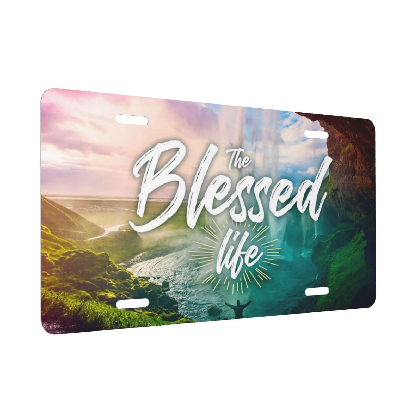 The Blessed Life Christian Front License Plate claimedbygoddesigns