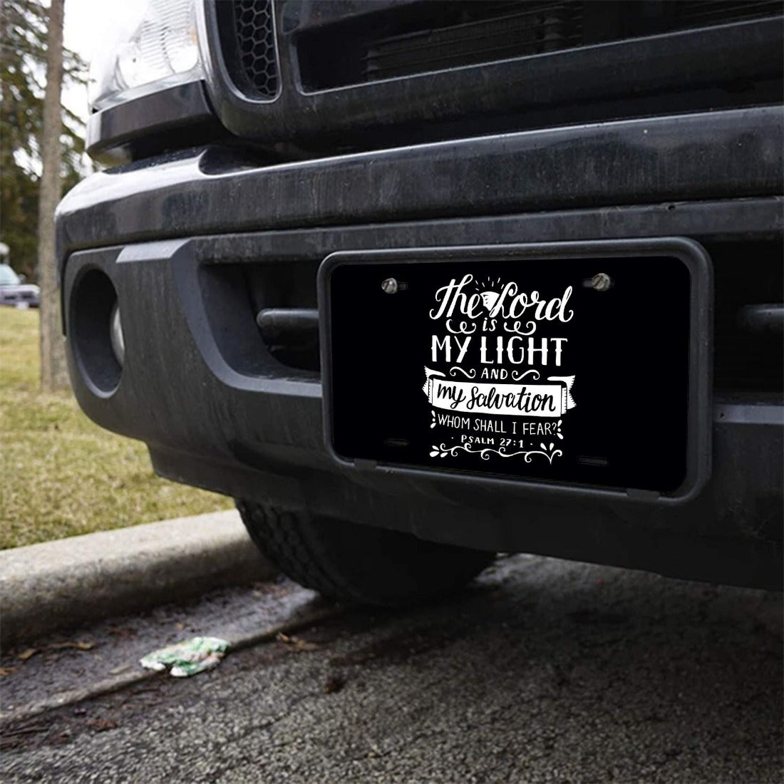 The Lord Is My Light And My Salvation Whom Shall I Fear Christian Front License Plate 6 X 12 In claimedbygoddesigns