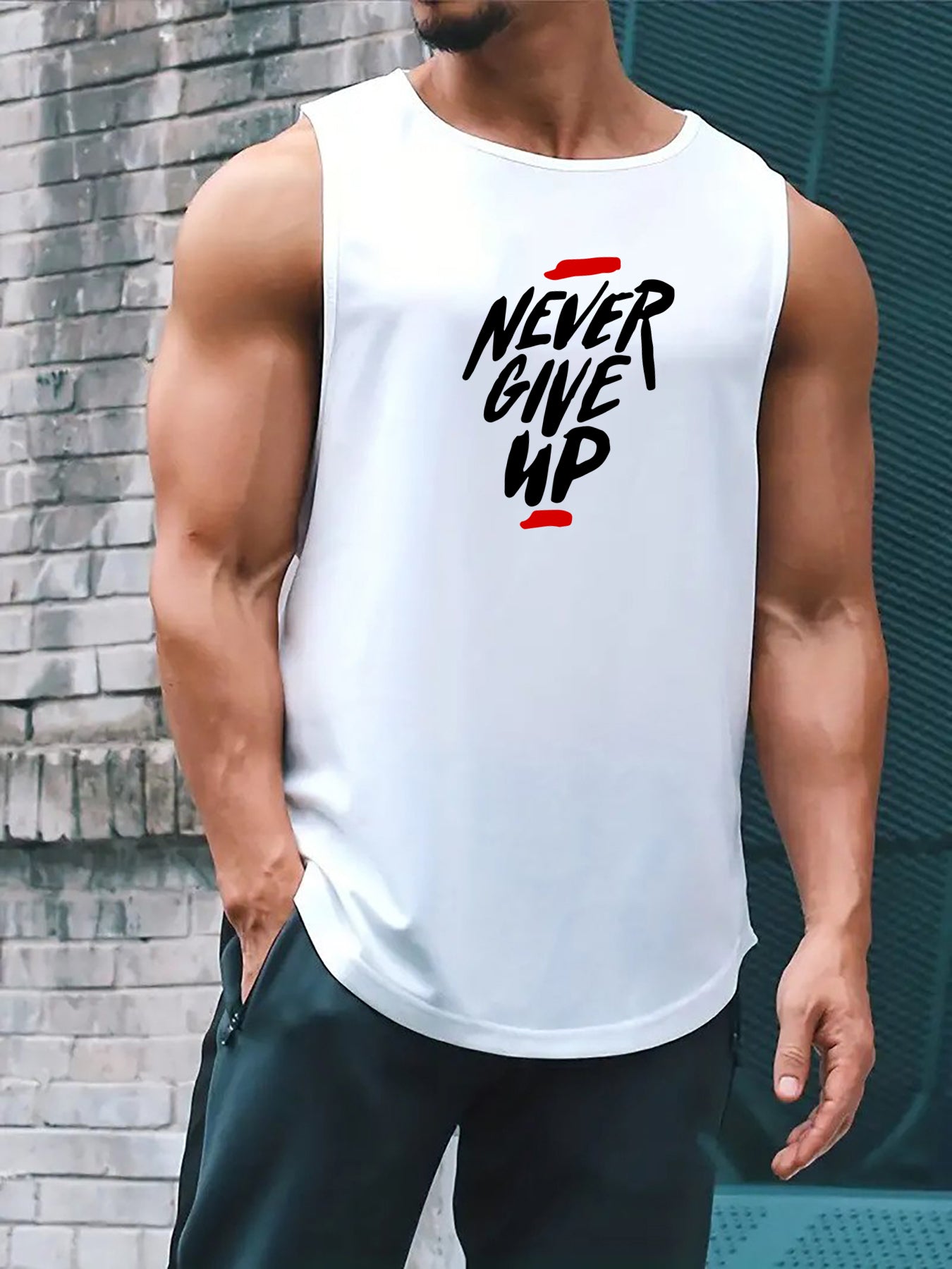 Never Give Up (2) Men's Christian Tank Top claimedbygoddesigns