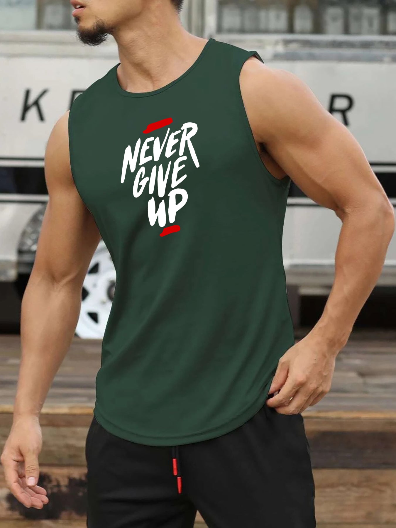 Never Give Up (2) Men's Christian Tank Top claimedbygoddesigns