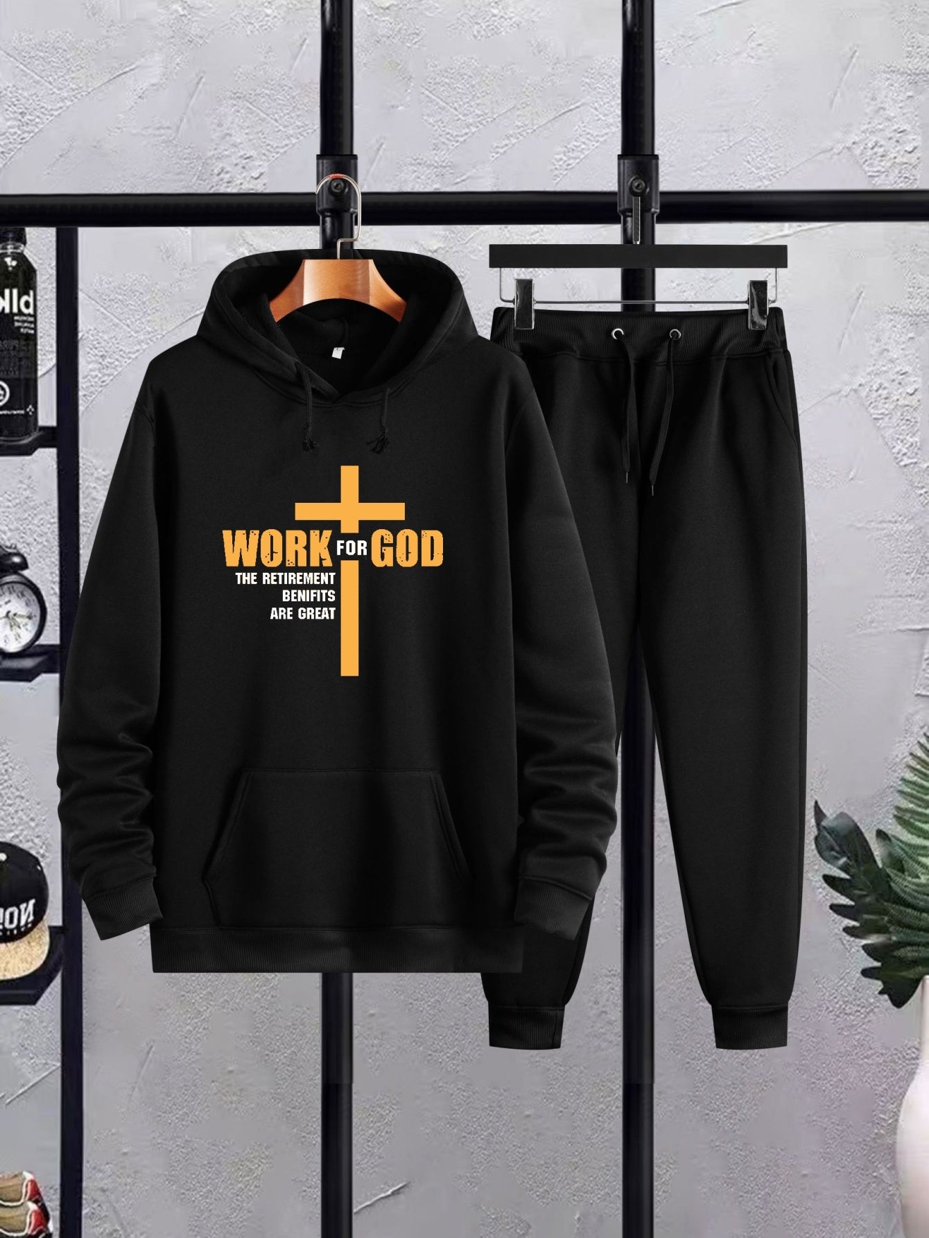 Work For God The Retirement Benefits Are Great Men's Christian Casual Outfit claimedbygoddesigns