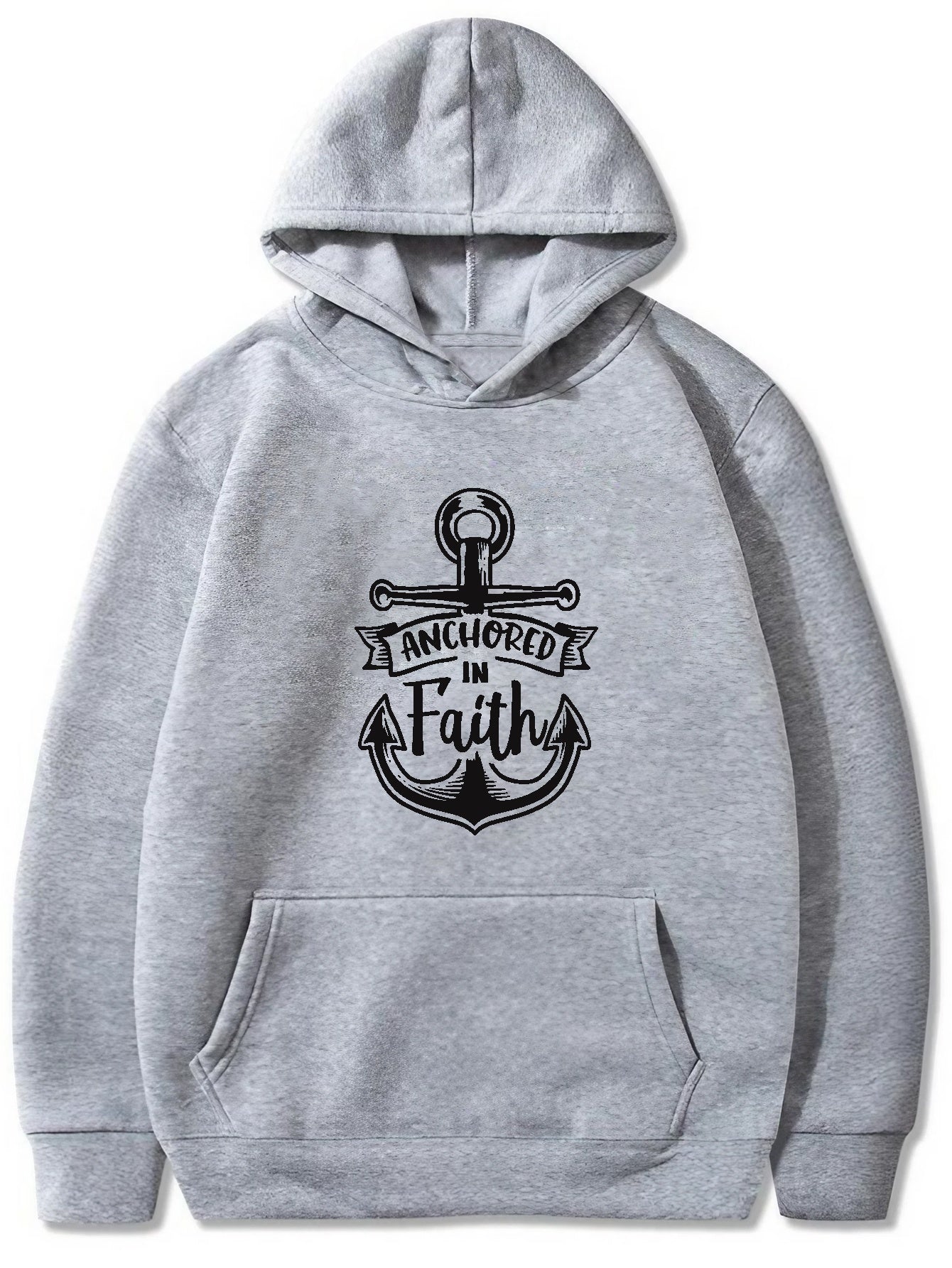 Anchored In Faith Men's Christian Pullover Hooded Sweatshirt claimedbygoddesigns