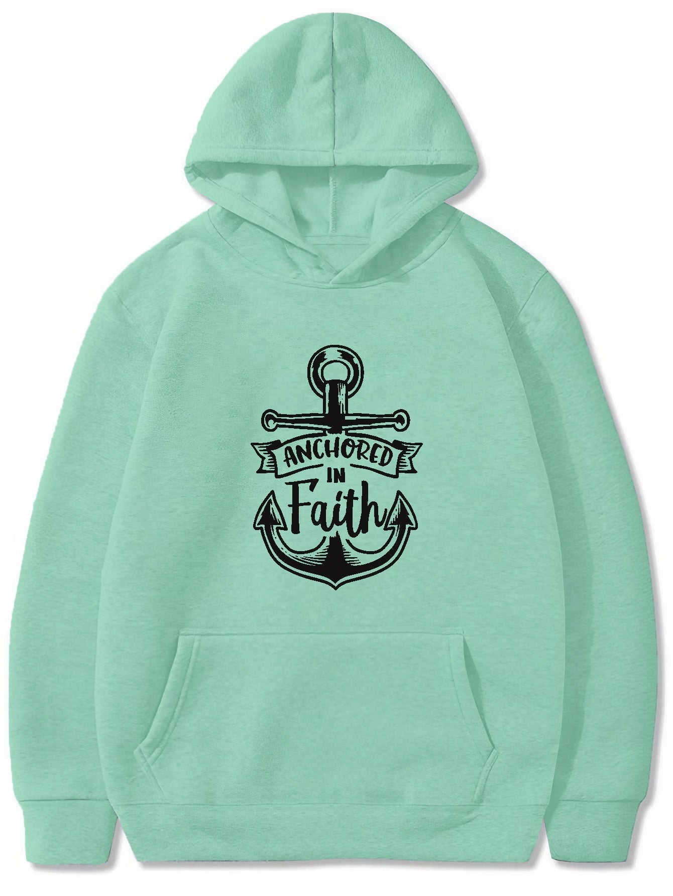 Anchored In Faith Men's Christian Pullover Hooded Sweatshirt claimedbygoddesigns