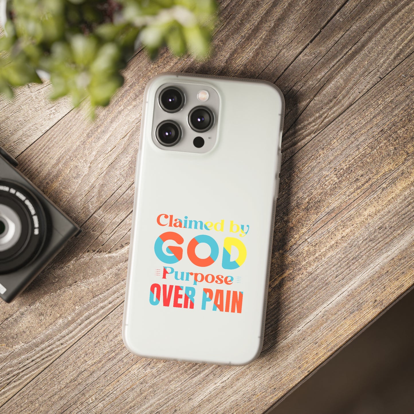 Claimed By God Purpose Over Pain Christian Flexi Phone Case Printify