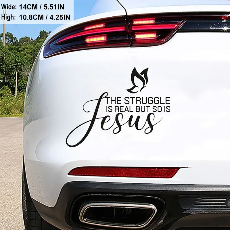 10pcs The Struggle Is Real But So Is Jesus Christian Bumper Stickers claimedbygoddesigns